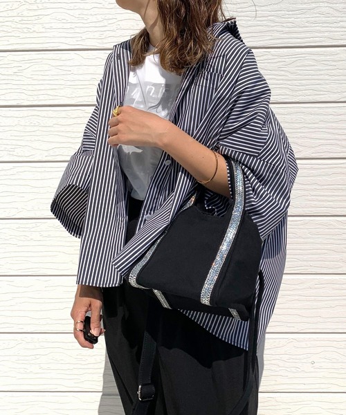 Q（キュー）の「バックロゴシャツ2（シャツ/ブラウス・レディース・ブラック系/オレンジ/ホワイト・MEDIUM）」の11枚目の写真