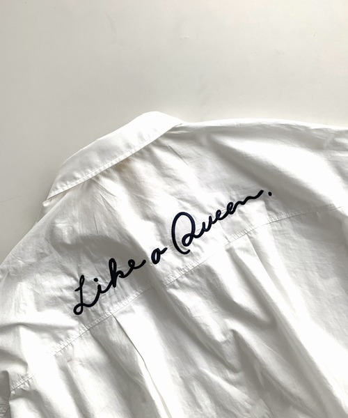 Q（キュー）の「バックロゴシャツ2（シャツ/ブラウス・レディース・ブラック系/オレンジ/ホワイト・MEDIUM）」の14枚目の写真