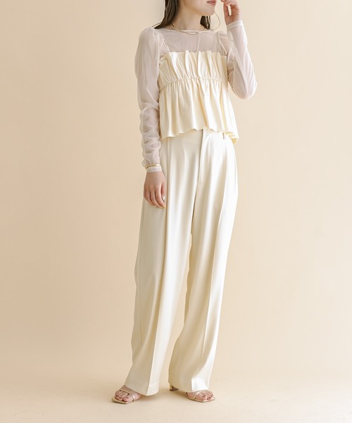 mline（エムライン）の「[mline]ベアギャザーキャミソール（キャミソール・レディース・オフホワイト/ブラック・FREE）」の14枚目の写真