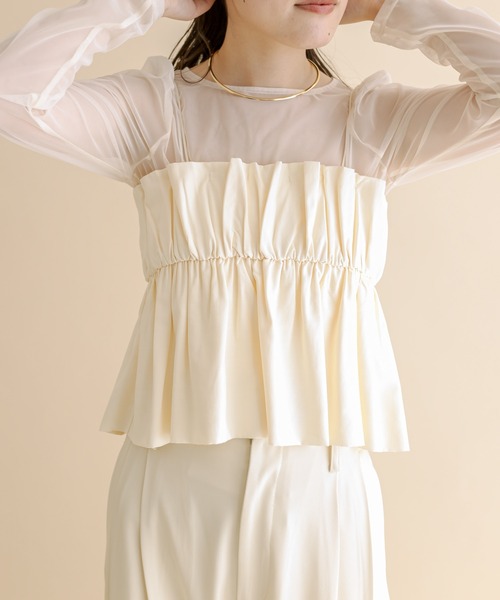 mline（エムライン）の「[mline]ベアギャザーキャミソール（キャミソール・レディース・オフホワイト/ブラック・FREE）」の18枚目の写真