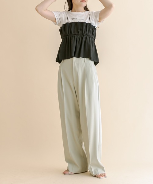 mline（エムライン）の「[mline]ベアギャザーキャミソール（キャミソール・レディース・オフホワイト/ブラック・FREE）」の12枚目の写真