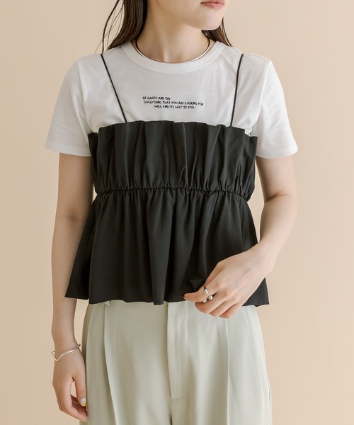 mline（エムライン）の「[mline]ベアギャザーキャミソール（キャミソール・レディース・オフホワイト/ブラック・FREE）」の9枚目の写真