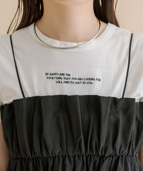 mline（エムライン）の「[mline]ベアギャザーキャミソール（キャミソール・レディース・オフホワイト/ブラック・FREE）」の3枚目の写真