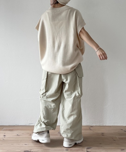 wee9s（ウィークス）の「super loose cargo shaka pants / スーパールーズカーゴシャカパンツ（カーゴパンツ・レディース・ブラック/ピンク/アイボリー/ホワイト・FREE）」の15枚目の写真
