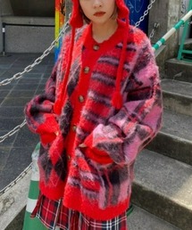 Candy Stripper | FLUFFY CHECK KNIT カーディガン(カーディガン/ボレロ)