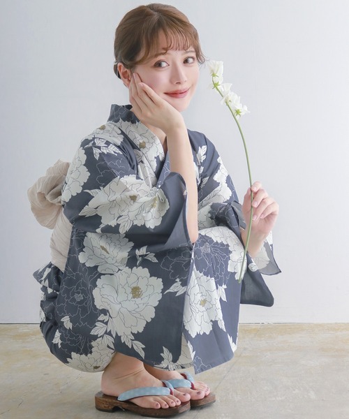 KYOETSU（キョウエツ）の「1人で簡単着付け 浴衣 レディース 6点セット( 浴衣 + 帯 + 下駄 + 肌着 + 腰紐2枚 ) EG（浴衣・レディース・レッド系その他2/オレンジ系その他2/レッド系その他/レッド系その他3/ブラック系その他/オレンジ系その他/ブルー系その他/パープル系その他/その他11/その他13/その他1/その他2/その他3/その他5/その他4/その他6/その他7/その他12/その他8/その他10/その他9・フリー）」の13枚目の写真