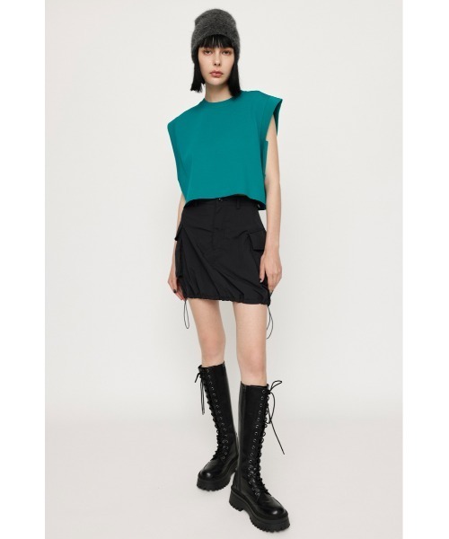 SLY（スライ）の「ROLL UP KNIT TOPS ロールアップ ニット トップス サマーニット セットアップ可能（ニット/セーター・レディース・ブラック/ターコイズブルー/レッド/アイボリー・FREE）」の16枚目の写真