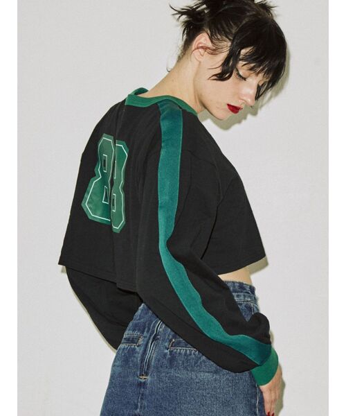 jouetie（ジュエティ）の「ラインナンバリングロンT（Tシャツ/カットソー・レディース・レッド/アイボリー/ブラック・MEDIUM）」の4枚目の写真