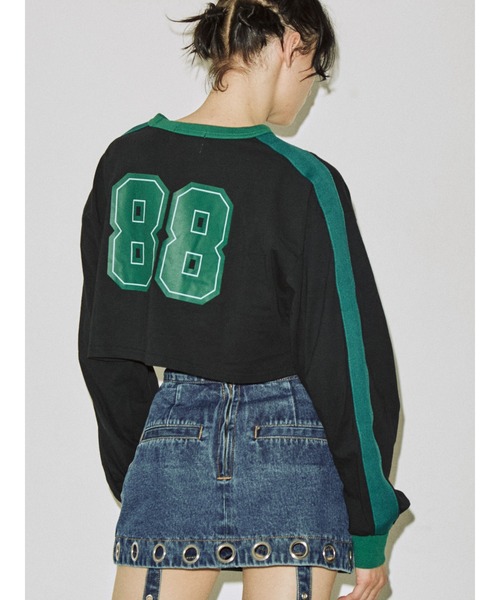 jouetie（ジュエティ）の「ラインナンバリングロンT（Tシャツ/カットソー・レディース・レッド/アイボリー/ブラック・MEDIUM）」の2枚目の写真