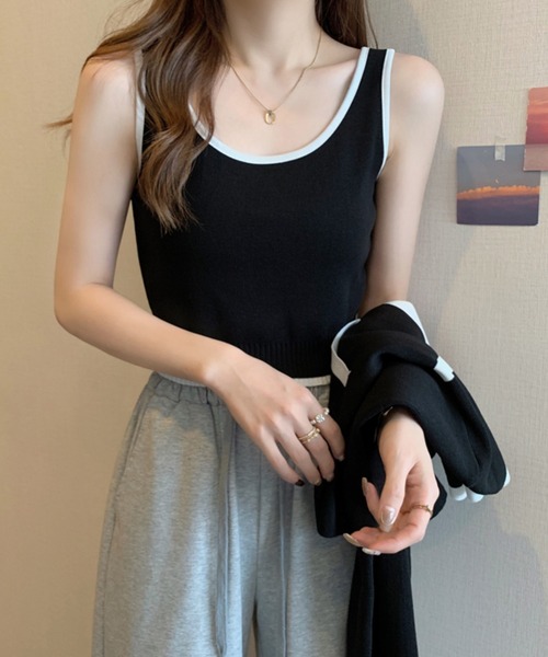 SpRay（スプレイ）の「バイカラーカーディガンアンサンブル（カーディガン/ボレロ・レディース・ベージュ/ホワイト/ブラック・FREE）」の13枚目の写真