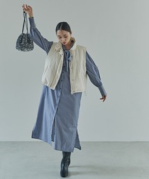 N.(N. Natural Beauty Basic) | ◆ストライプボウタイ付シャツワンピース(シャツワンピース)