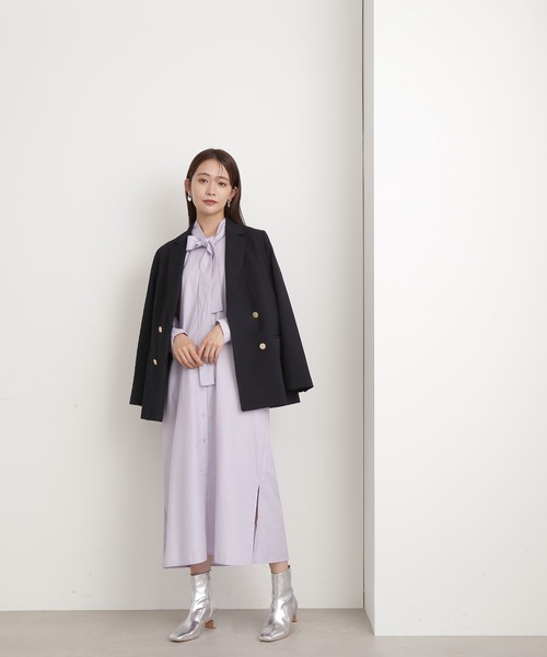 N.（N. Natural Beauty Basic）（エヌエヌナチュラルビューティーベーシック）の「◆ストライプボウタイ付シャツワンピース（シャツワンピース・レディース・ネイビー/ブルー・MEDIUM）」の11枚目の写真