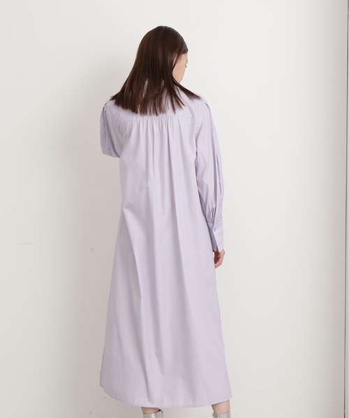 N.（N. Natural Beauty Basic）（エヌエヌナチュラルビューティーベーシック）の「◆ストライプボウタイ付シャツワンピース（シャツワンピース・レディース・ネイビー/ブルー・MEDIUM）」の12枚目の写真