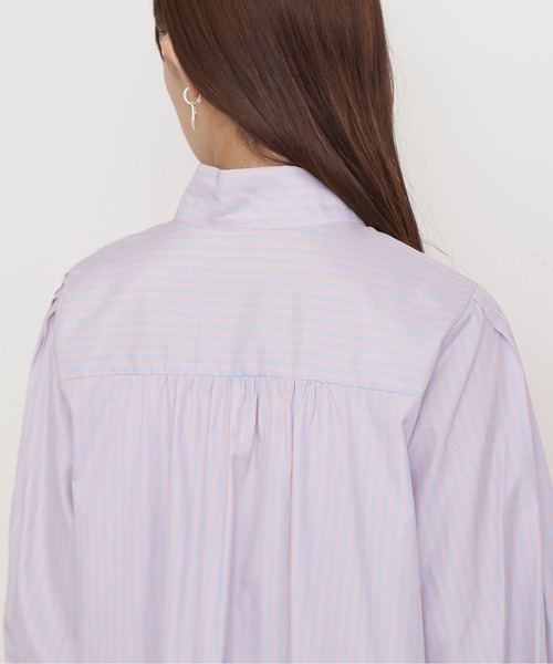 N.（N. Natural Beauty Basic）（エヌエヌナチュラルビューティーベーシック）の「◆ストライプボウタイ付シャツワンピース（シャツワンピース・レディース・ネイビー/ブルー・MEDIUM）」の10枚目の写真