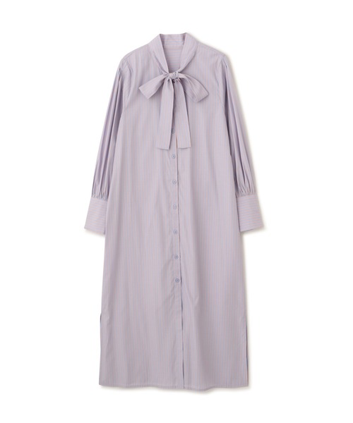 N.（N. Natural Beauty Basic）（エヌエヌナチュラルビューティーベーシック）の「◆ストライプボウタイ付シャツワンピース（シャツワンピース・レディース・ネイビー/ブルー・MEDIUM）」の9枚目の写真