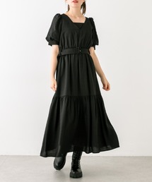 OLIVE des OLIVE | ダブルフロントベルト付きワンピース　1032090050(ワンピース)