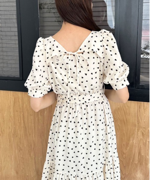 OLIVE des OLIVE（オリーブデオリーブ）の「ダブルフロントベルト付きワンピース　1032090050（ワンピース・レディース・ラベンダー/ブラック/オフホワイト・FREE）」の13枚目の写真