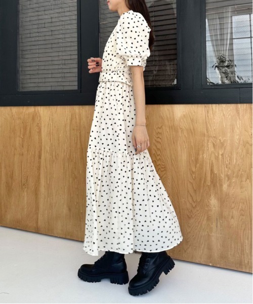 OLIVE des OLIVE（オリーブデオリーブ）の「ダブルフロントベルト付きワンピース　1032090050（ワンピース・レディース・ラベンダー/ブラック/オフホワイト・FREE）」の9枚目の写真