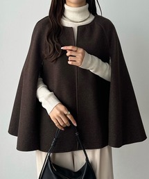 callautia | スリットスリーブケープコート(ノーカラーコート)