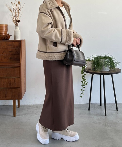 un dix cors（アンディコール）の「フェイクファームートンコート（ムートンコート・レディース・ベージュ・FREE）」の15枚目の写真