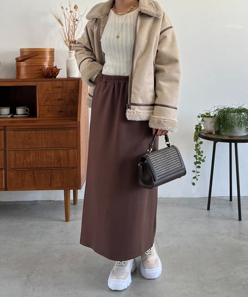 un dix cors（アンディコール）の「フェイクファームートンコート（ムートンコート・レディース・ベージュ・FREE）」の16枚目の写真