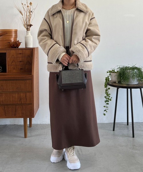 un dix cors（アンディコール）の「フェイクファームートンコート（ムートンコート・レディース・ベージュ・FREE）」の18枚目の写真