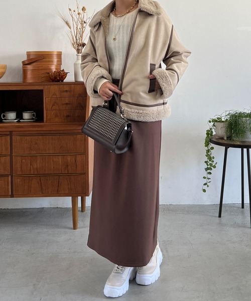 un dix cors（アンディコール）の「フェイクファームートンコート（ムートンコート・レディース・ベージュ・FREE）」の10枚目の写真