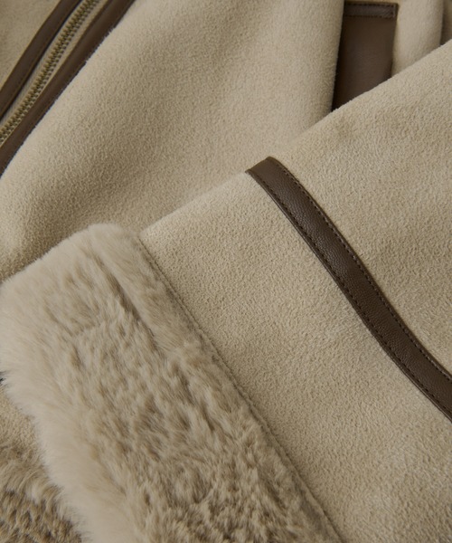 un dix cors（アンディコール）の「フェイクファームートンコート（ムートンコート・レディース・ベージュ・FREE）」の19枚目の写真