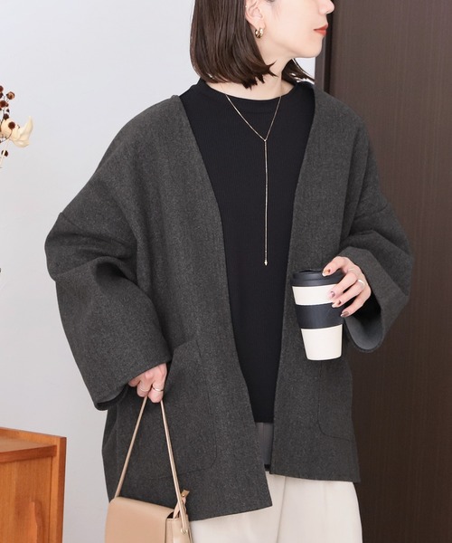 reca（レカ）の「メルトンノーカラージャケット（ノーカラージャケット