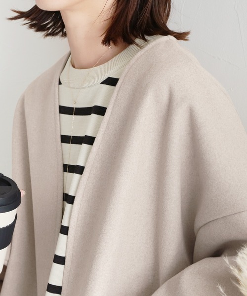reca（レカ）の「メルトンノーカラージャケット（ノーカラージャケット