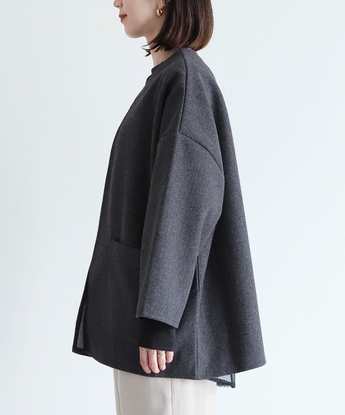 reca（レカ）の「メルトンノーカラージャケット（ノーカラージャケット