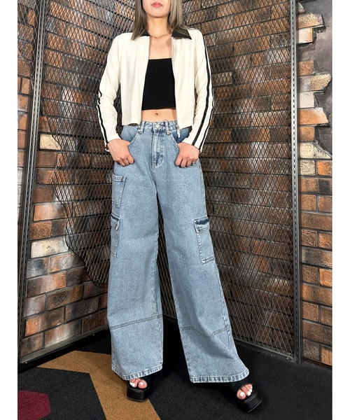 CECIL McBEE（セシルマクビー）の「衿付きダブルZIPコンパクトトップス（Tシャツ/カットソー・レディース・アイボリー/オレンジ/ブラック・MEDIUM/LARGE）」の10枚目の写真