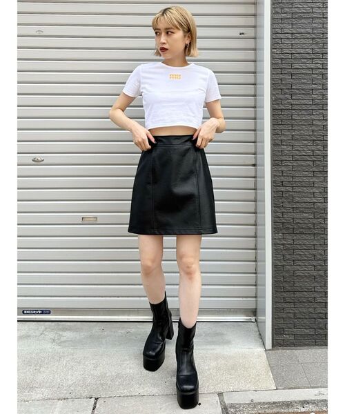 MURUA（ムルーア）の「mumuクロップトTシャツ（Tシャツ/カットソー・レディース・ホワイト/ブラック/グレー/その他1・FREE）」の13枚目の写真