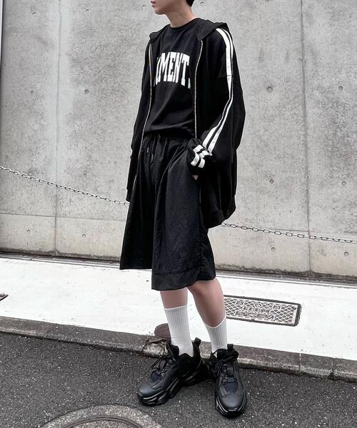 Supreme 黒 　サイドラインパーカー MASONPRINCE パーカー オーバーサイズ ラグラン サイドライン