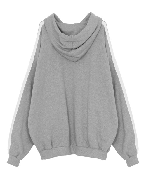 Oversized ジップ フーディー グレー　美品 Chikashitsu +（チカシツプラス）の「【Chikashitsu +/