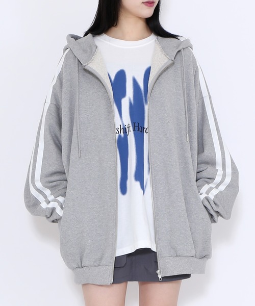 Figments(フィグメンツ)の「サイドラインビッグZIPパーカー(パーカー・レディース・ブラック/グレー・LARGE/X-LARGE)」の13枚目の写真