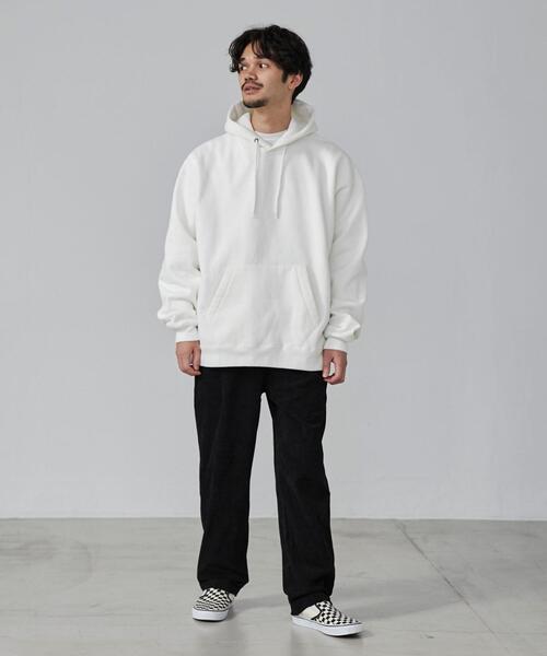 coen（コーエン）の「ビッグシルエットヘビーウェイト裏起毛パーカー（パーカー・メンズ・ホワイト/ブラック・XL/M/S/L）」の6枚目の写真