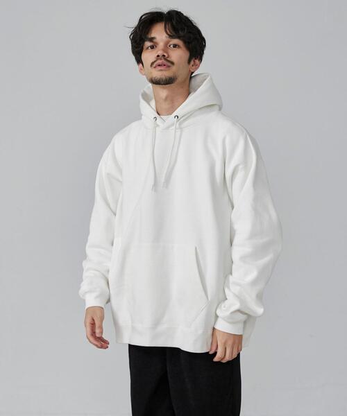 coen（コーエン）の「ビッグシルエットヘビーウェイト裏起毛パーカー（パーカー・メンズ・ホワイト/ブラック・XL/M/S/L）」の7枚目の写真