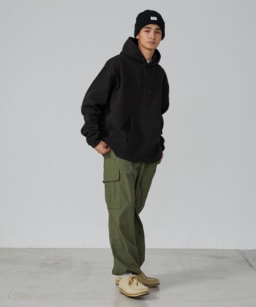 coen（コーエン）の「ビッグシルエットヘビーウェイト裏起毛パーカー（パーカー・メンズ・ホワイト/ブラック・XL/M/S/L）」の9枚目の写真