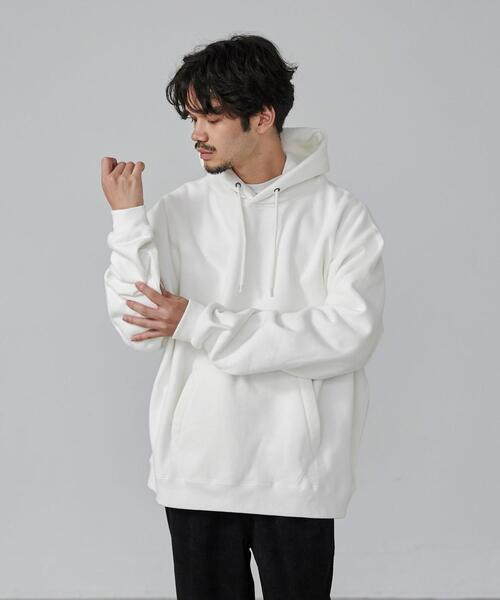 coen（コーエン）の「ビッグシルエットヘビーウェイト裏起毛パーカー（パーカー・メンズ・ホワイト/ブラック・XL/M/S/L）」の12枚目の写真