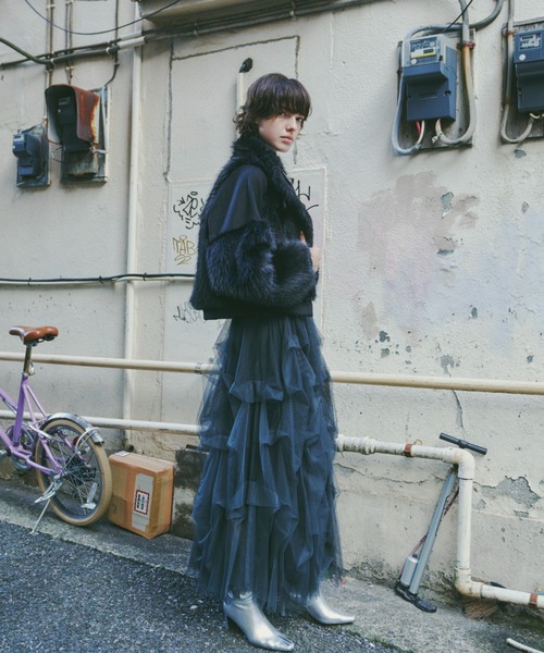 裾バルーンボリューム中綿コート　J1UbyLABELLEETUDE 美品 J1U by LA BELLE ETUDE裾バルーンボリューム中綿コート