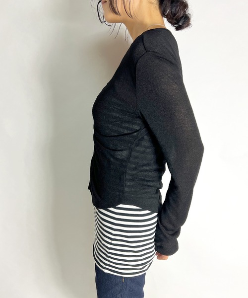 BEATJIVE（ビートジャイブ）の「カーディガンライク ニット セーター 薄手  レディース  春服（ニット/セーター・レディース・グレー/ホワイト/ブラック・FREE）」の5枚目の写真