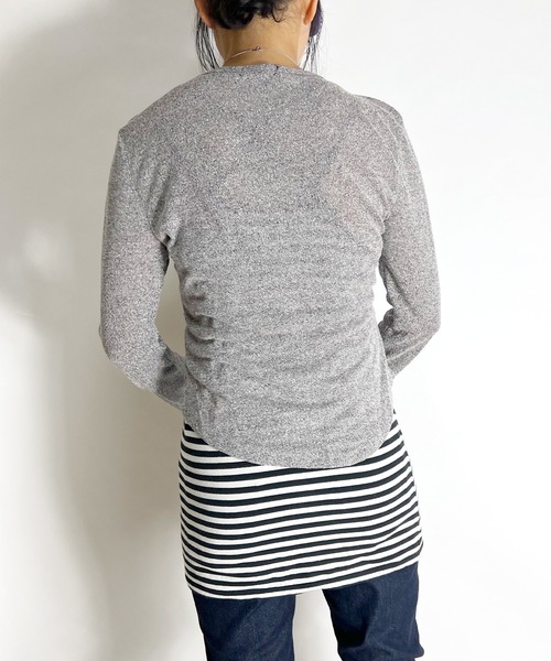 BEATJIVE（ビートジャイブ）の「カーディガンライク ニット セーター 薄手  レディース  春服（ニット/セーター・レディース・グレー/ホワイト/ブラック・FREE）」の12枚目の写真