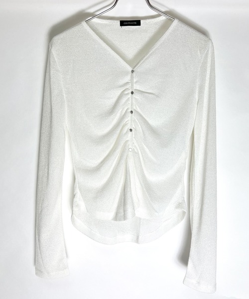 BEATJIVE（ビートジャイブ）の「カーディガンライク ニット セーター 薄手  レディース  春服（ニット/セーター・レディース・グレー/ホワイト/ブラック・FREE）」の14枚目の写真