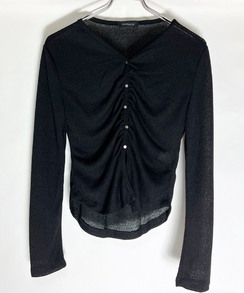 BEATJIVE（ビートジャイブ）の「カーディガンライク ニット セーター 薄手  レディース  春服（ニット/セーター・レディース・グレー/ホワイト/ブラック・FREE）」の13枚目の写真