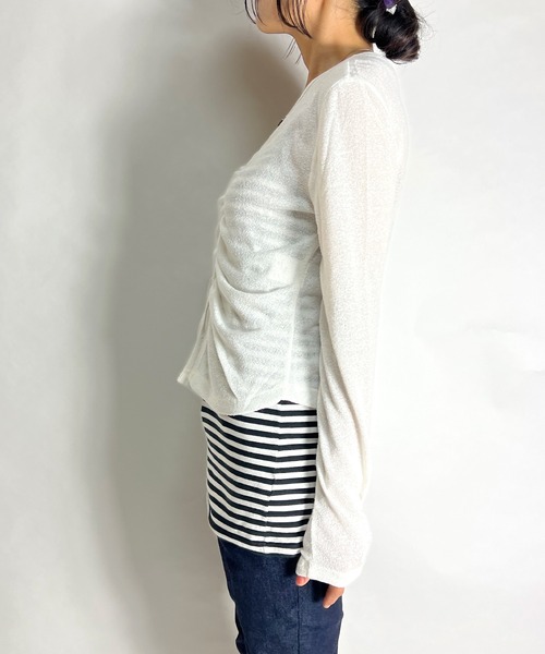 BEATJIVE（ビートジャイブ）の「カーディガンライク ニット セーター 薄手  レディース  春服（ニット/セーター・レディース・グレー/ホワイト/ブラック・FREE）」の7枚目の写真
