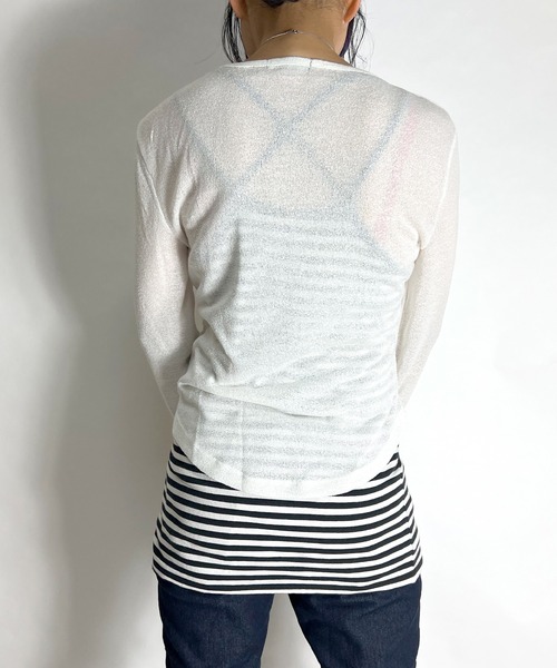 BEATJIVE（ビートジャイブ）の「カーディガンライク ニット セーター 薄手  レディース  春服（ニット/セーター・レディース・グレー/ホワイト/ブラック・FREE）」の8枚目の写真