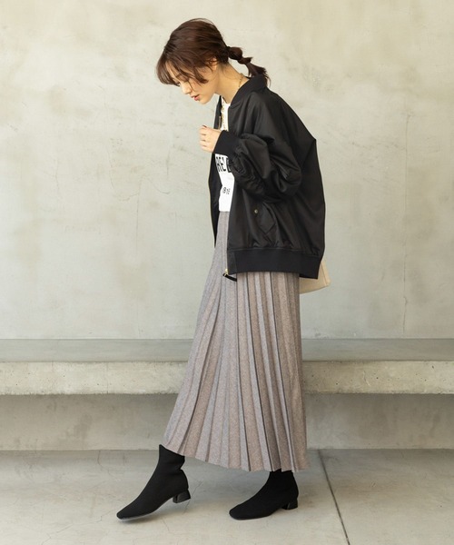 GLOBAL WORK(グローバルワーク)の「軽やか撥水MA-1/961222(MA-1・レディース・ベージュ/ブラック/ブラウン系その他6・LONG/SHORT/FREE)」の5枚目の写真