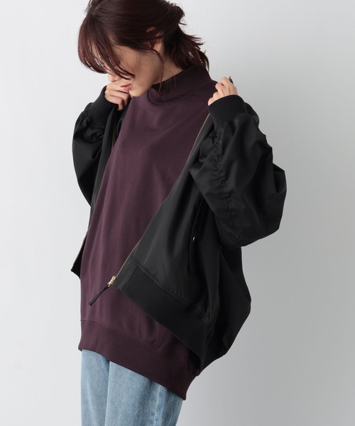 GLOBAL WORK(グローバルワーク)の「軽やか撥水MA-1/961222(MA-1・レディース・ベージュ/ブラック/ブラウン系その他6・LONG/SHORT/FREE)」の16枚目の写真