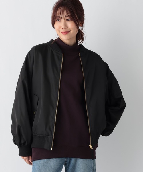 GLOBAL WORK(グローバルワーク)の「軽やか撥水MA-1/961222(MA-1・レディース・ベージュ/ブラック/ブラウン系その他6・LONG/SHORT/FREE)」の17枚目の写真